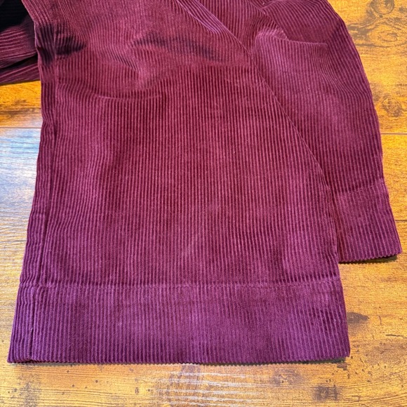 Old Navy High Rise Wide Leg Corduroy Pants Womens 6 Royal Velvet Burgundy Career - Picture 4 of 9